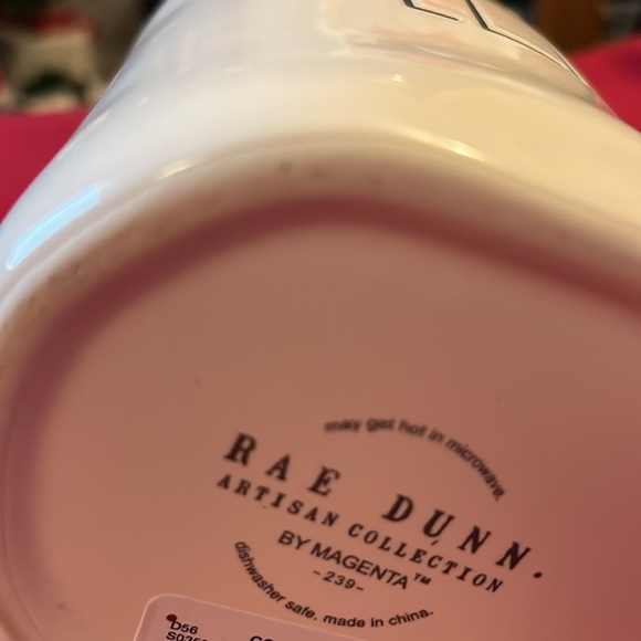 Rae Dunn ELF mug white with black writing and red interior - Picture 5 of 5